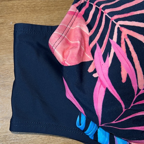 NWT CUPSHE Plus Size Tankini Bathing Suit Scoop Neck Tie Back Tropical Print - Picture 6 of 11